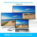 Bnoeo USB C to VGA HDMI Adaptor, USB C to HDMI 4K