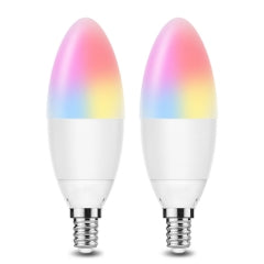 LOHAS 5W Smart Candelabra LED Light Bulbs, RGB Color Changing, 2700K-6000K Tunable White, 40W Equivalent, 450LM, E12 Base, 2-Pack (237)