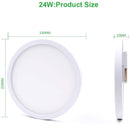 VIPMOON LED Ceiling Light, 24W 6500K Cold White 9.44 Inch Ultra-Thin Round Ceiling Lights (233)