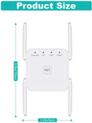 Wifi Extender Booster, AC1200 Wifi Booster Range Extender 1200Mbps 5G+2.4G Dual Band WiFi Range Extender with Ethernet Port, WiFi Extender, UK Plug, Plug and Play (611)