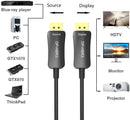 ATZEBE Fiber Displayport Cable 30ft, Fiber Optic Displayport 1.4 Cable Support 32.4 Gbps, 8k@60hz, 4K@144Hz, Slim and Flexible Fiber DP to DP Cable (149)