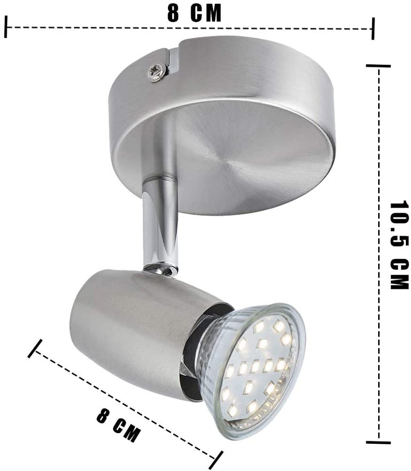 SEESEER LED Ceiling Light Rotatable, Swivel Design, 1 Way Pendant Spotlight Bar with 1X 3W GU10 LED Light Bulbs, Angle Adjustable Indoor Lighting for Kitchen, Living Room and Bedroom (238)