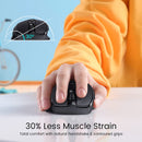 HOTWEEMS D-09 Wireless Mouse for Laptop - Ergonomic Plus Computer USB Cordless Mice, Ergo Grips, Lightspeed 5-Level 2400 DPI, 16 Months Battery, Portable for PC Mac Chromebook, 6 Button, Stormy Black (556)