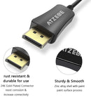 ATZEBE Fiber Displayport Cable 30ft, Fiber Optic Displayport 1.4 Cable Support 32.4 Gbps, 8k@60hz, 4K@144Hz, Slim and Flexible Fiber DP to DP Cable (149)