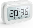 NOKLEAD Digital Alarm Clock with LCD Display Volume Adjustable Snooze 12/24Hr and Weekend Mode (White) (354)