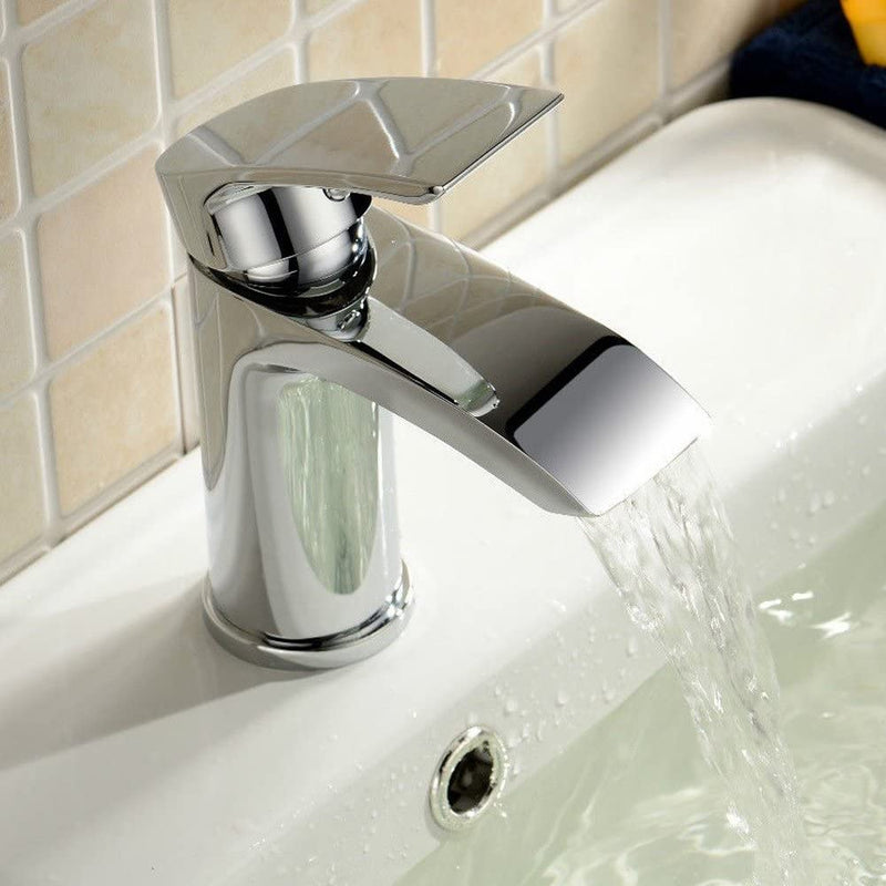Hapilife Stunning Waterfall Bathroom Sink Monoblock Mixer Faucet Chrome (315)