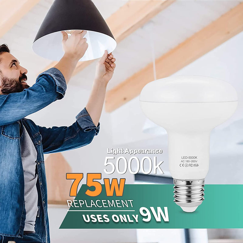 R80 LED Spotlight Bulbs - E27 Screw 9W Dimmable Bulb 75W Lightbulb Equivalent (240)