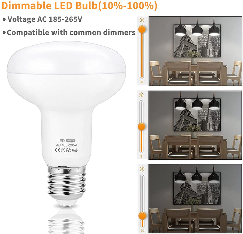 R80 LED Spotlight Bulbs - E27 Screw 9W Dimmable Bulb 75W Lightbulb Equivalent (240)