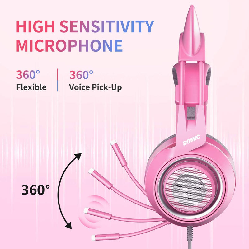 SOMIC G951s Pink Stereo Gaming Headset with Mic (331)