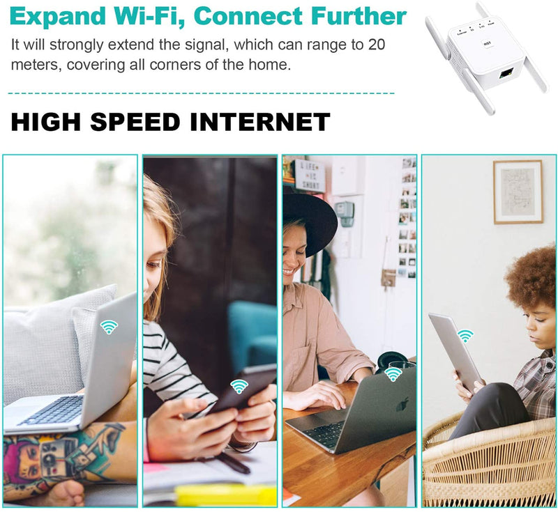 Wifi Extender Booster, AC1200 Wifi Booster Range Extender 1200Mbps 5G+2.4G Dual Band WiFi Range Extender with Ethernet Port, WiFi Extender, UK Plug, Plug and Play (611)