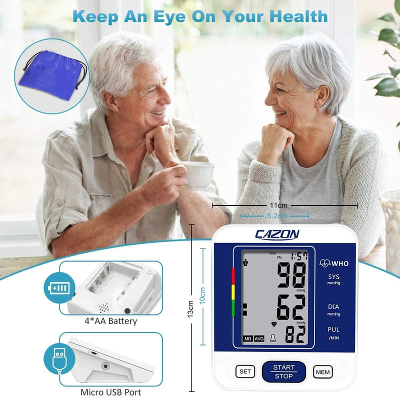 CAZON Blood Pressure Monitor Upper Arm BP Machine for Home Use (60/98)