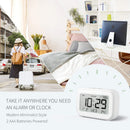 NOKLEAD Digital Alarm Clock with LCD Display Volume Adjustable Snooze 12/24Hr and Weekend Mode (White) (354)