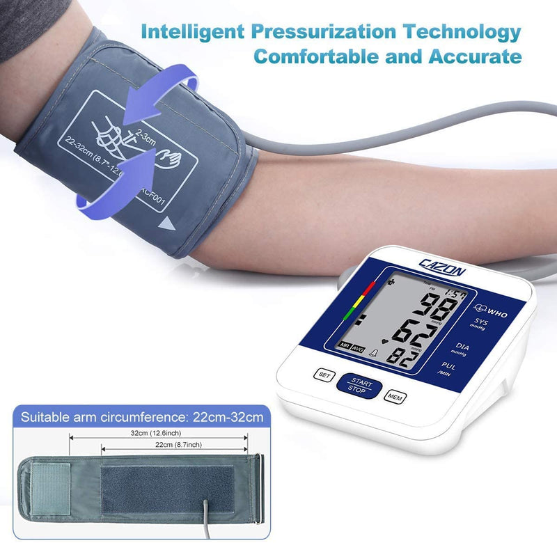 CAZON Blood Pressure Monitor Upper Arm BP Machine for Home Use (60/98)