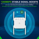 Wifi Extender Booster, AC1200 Wifi Booster Range Extender 1200Mbps 5G+2.4G Dual Band WiFi Range Extender with Ethernet Port, WiFi Extender, UK Plug, Plug and Play (611)