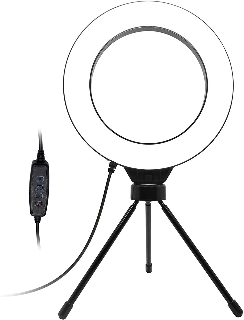 Dimmable Selfie Ring Light with Desk Tripod Stand (312)